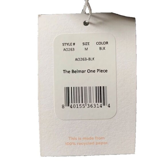 Andie Swim Women's Size M The Belmar Tie Waist One Piece Black Swimsuit NWT - Picture 4 of 7